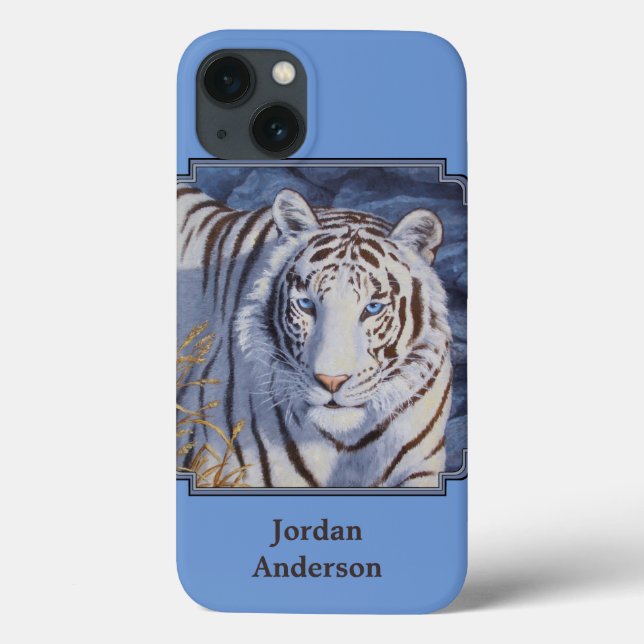Beautiful White Tiger with Crystal Blue Eyes Case-Mate iPhone Case (Back)