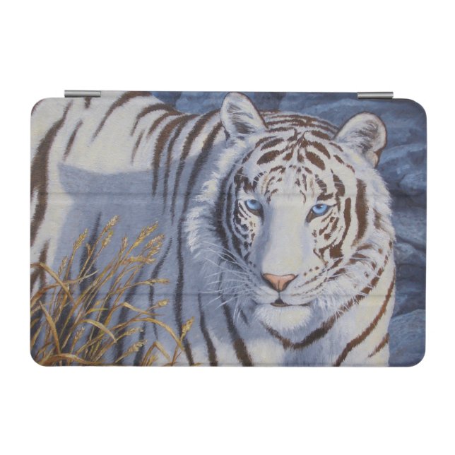 Beautiful White Tiger with Crystal Blue Eyes iPad Mini Cover (Horizontal)