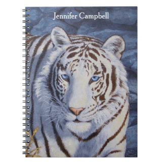 Beautiful White Tiger with Crystal Blue Eyes Notebook