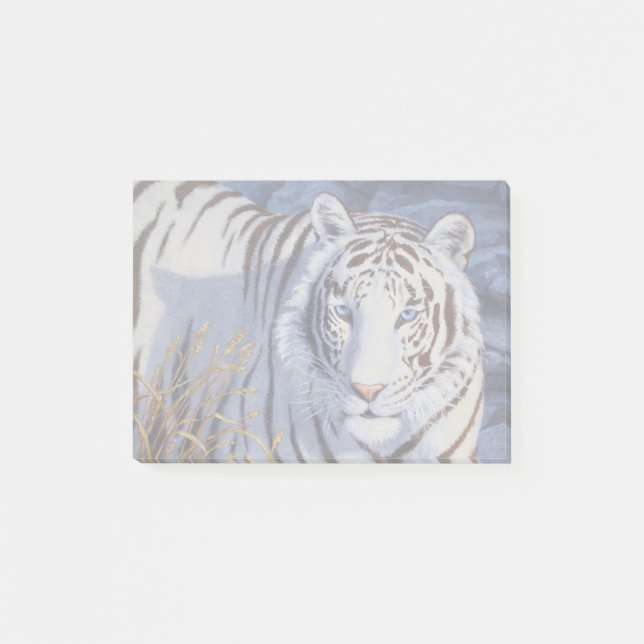 Beautiful White Tiger with Crystal Blue Eyes Post-it Notes (Front)