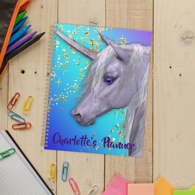 Beautiful White Unicorn Personalized Planner (Creator Uploaded)