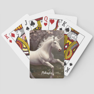 Beautiful White Unicorn Poker Cards