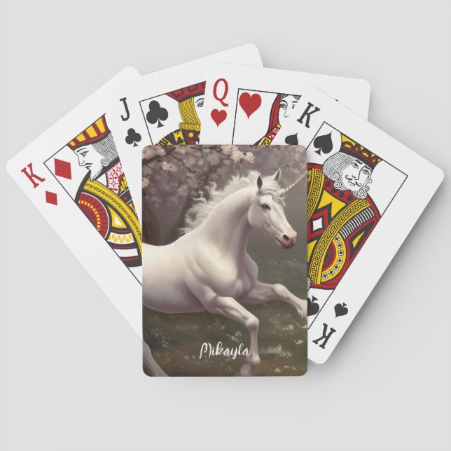 Beautiful White Unicorn Poker Cards (Back)