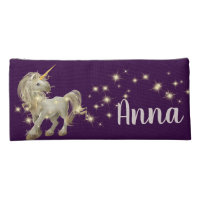 Beautiful White Unicorn With Personalized Name Pencil Case