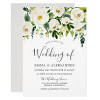 Beautiful White Wedding Flowers All seasons Invite