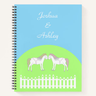 Beautiful White Wedding Horses Custom Notebook