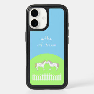 Beautiful White Wedding Horses Custom iPhone 16 Case
