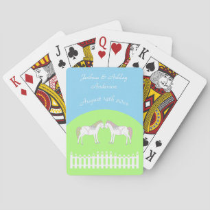 Beautiful White Wedding Horses Custom Poker Cards