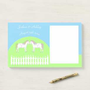 Beautiful White Wedding Horses Custom Post-it Notes