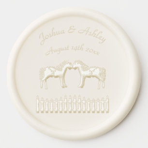 Beautiful White Wedding Horses Custom Wax Seal Sticker