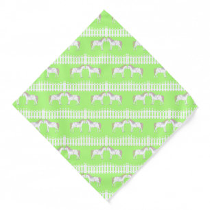 Beautiful White Wedding Horses Patterned Bandana