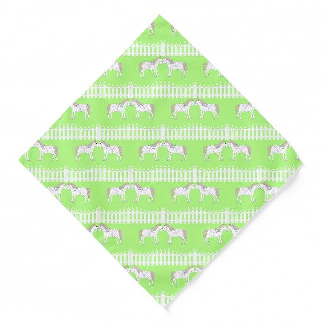 Beautiful White Wedding Horses Patterned Bandana (Front)