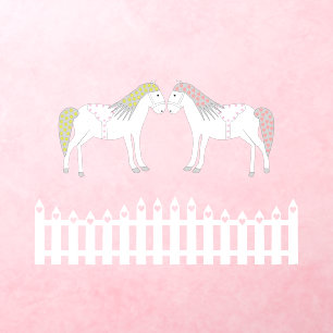 Beautiful White Wedding Horses Wall Decal