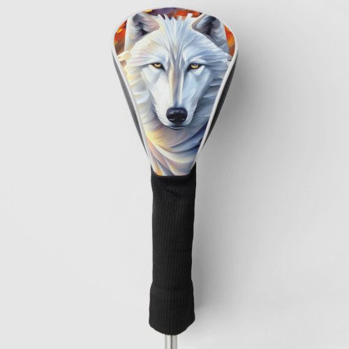 Beautiful White Wolf Painting  Golf Head Cover