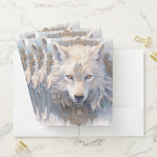 Beautiful White Wolf Pocket Folder (In Situ)
