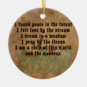 Beautiful Wiccan Poem Ceramic Ornament