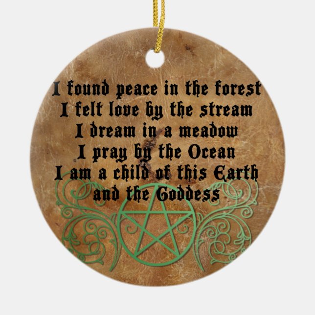 Beautiful Wiccan Poem Ceramic Ornament (Front)