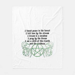 Beautiful Wiccan Poem Fleece Blanket