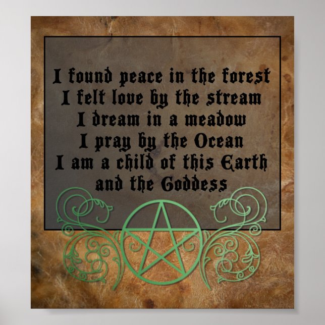 Beautiful Wiccan poem Poster (Front)