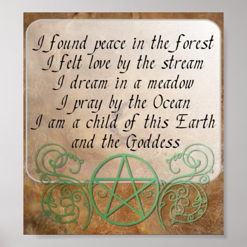 Beautiful Wiccan Poem Poster