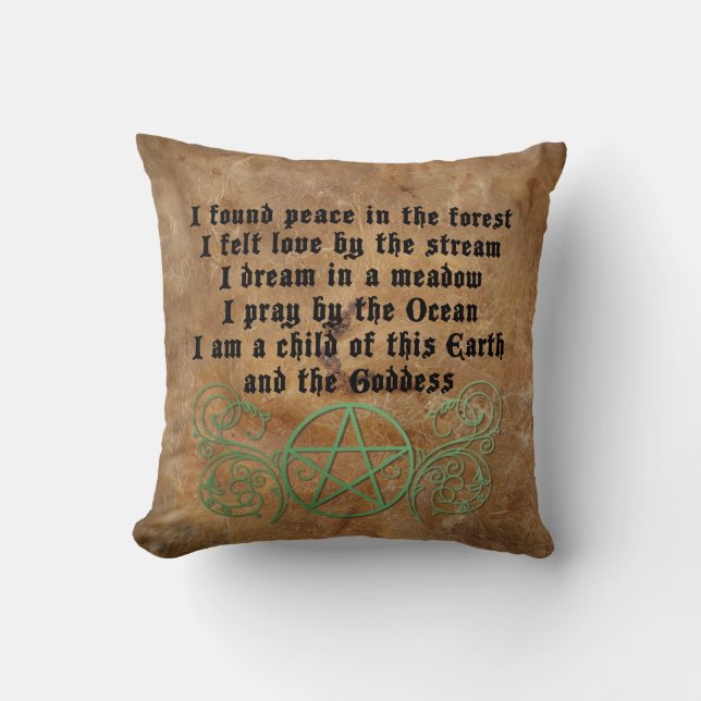 Beautiful Wiccan poem Throw Pillow (Front)