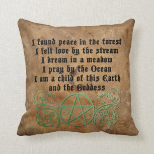 Beautiful Wiccan poem Throw Pillow