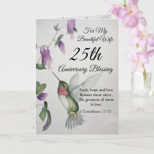 Beautiful Wife 25th Anniversary Blessing Card