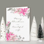 Beautiful Wife Pretty Pink Poinsettia Christmas Card