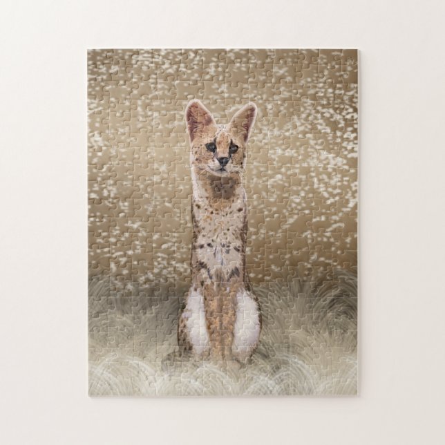 Beautiful Wild African Serval Cat Puzzle (Vertical)
