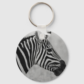 Beautiful wild black and white zebra design keychain