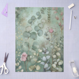 Beautiful Wild Flowers Eucalyptus leaves Decoupage Tissue Paper