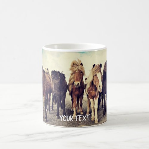 Beautiful wild horses coffee mug