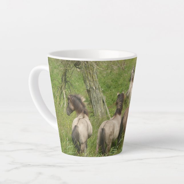Beautiful Wild Horses Latte Mug (Left Angle)