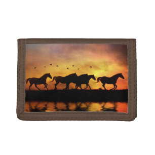 Beautiful Wild Horses Tri-fold Wallet