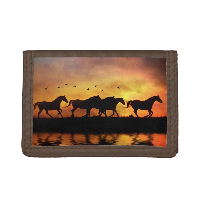 Beautiful Wild Horses Trifold Wallet (Front)