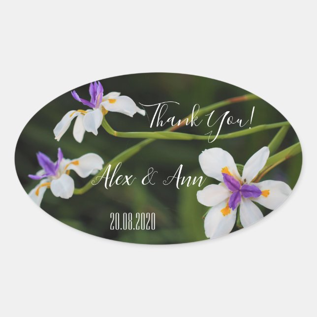 Beautiful Wild Iris Flowers Wedding Favor Sticker (Front)