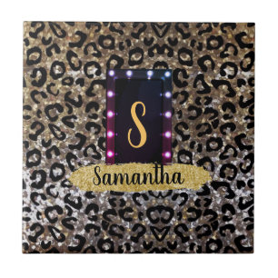 Beautiful Wild Monogram Elegant Chic Ceramic Tile