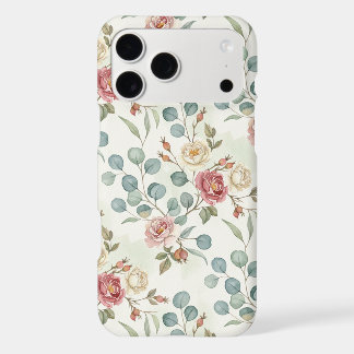 beautiful wild roses and eucalyptus leaves  iPhone 17 pro max case