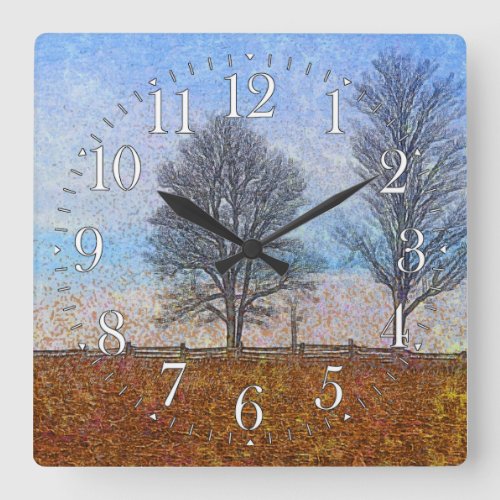 Beautiful Wilderness Scene from Nature Square Wall Clock