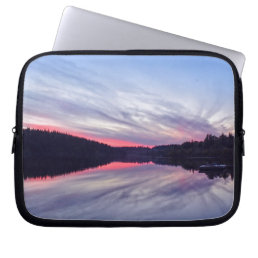 Beautiful Wilderness Sunset over Lake Photo Laptop Sleeve