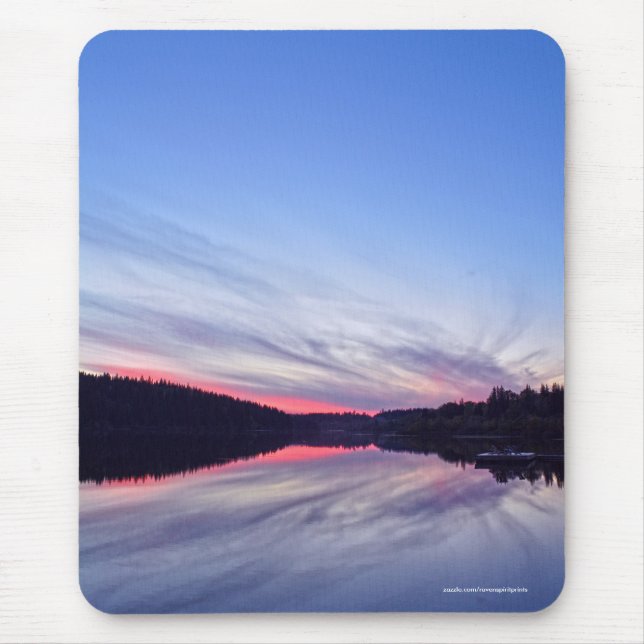 Beautiful Wilderness Sunset over Lake Photo Mouse Pad (Front)