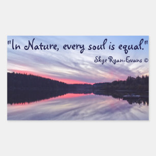 Beautiful Wilderness Sunset over Lake Photo Rectangular Sticker