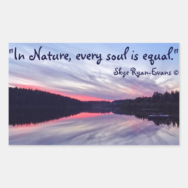 Beautiful Wilderness Sunset over Lake Photo Rectangular Sticker (Front)