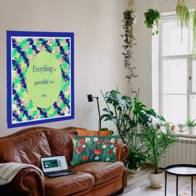 Beautiful Wildflower Acrylic Painting Drk Gen Bkgd Lumbar Pillow (Creator Uploaded)