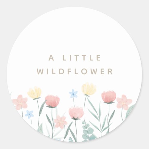 Beautiful Wildflower Bouquet Birthday Classic Round Sticker