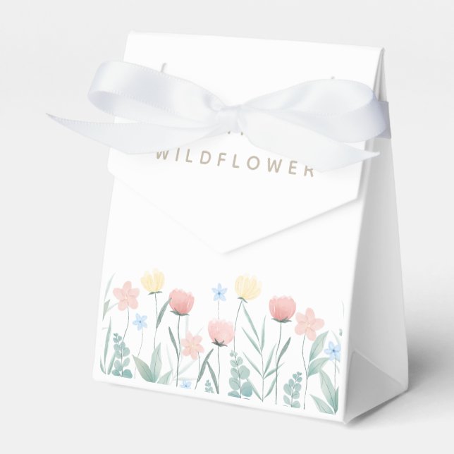 Beautiful Wildflower Bouquet Birthday Favor Boxes (Front Side)