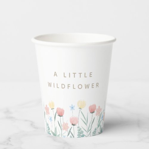 Beautiful Wildflower Bouquet Birthday Paper Cups