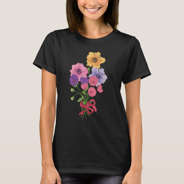 Beautiful Wildflower Colorful Botanical Flowers Bo T-Shirt (Front)
