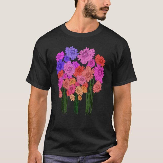 Beautiful Wildflower Colorful Flower Blossoms Bota T-Shirt (Front)