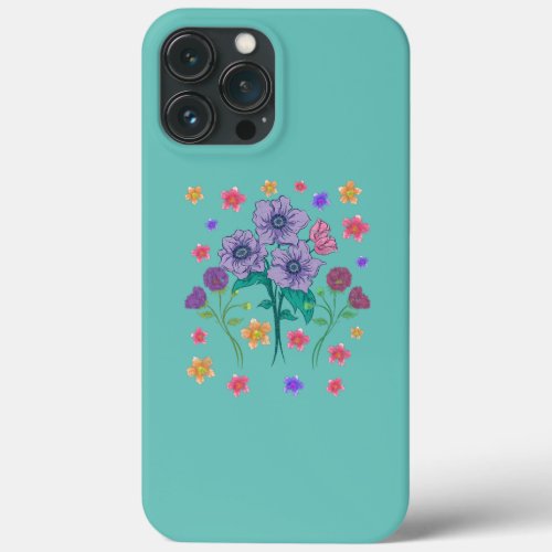 Beautiful Wildflower Garden Flower Blossoms iPhone 13 Pro Max Case